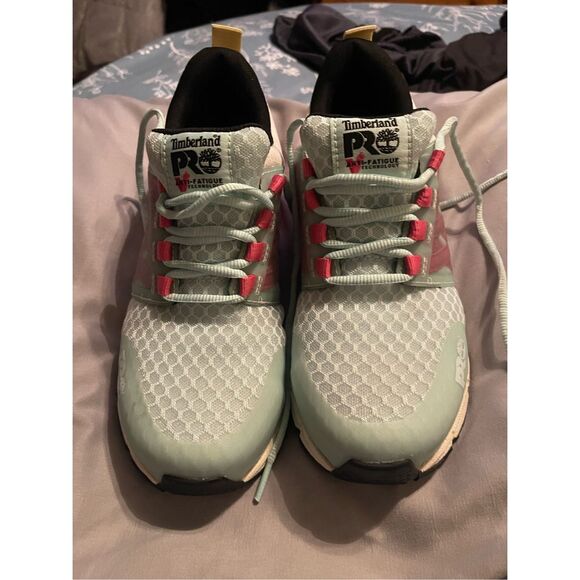 Timberland PRO Womens Pink Light Green Radius Composite Safety Toe Shoes 8.5M - Picture 10 of 11